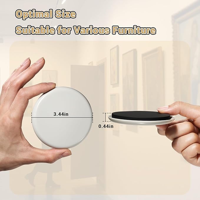 HOME MASTER HARDWARE 3-1/2" Furniture Sliders for Carpet,Furniture Floor Protectors, Heavy Duty Moving Pads Sliders for Hardwood Floors, 8 Pack - Image 3