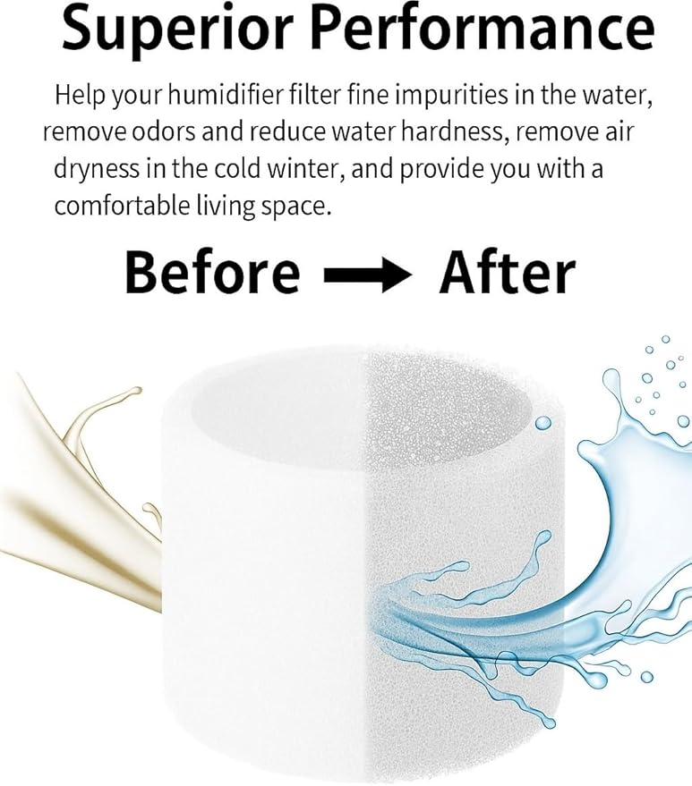 Replacement Filter 10-Pack Compatible with Msolok 150, 200S, 300S & 600S Series Humidifiers – Sponge Filter Pads to Improve Humidification Efficiency - Image 4