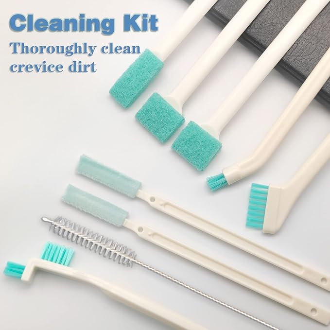Small Household Cleaning Brushes by ELEMGULY,9 Pcs Crevice Brush for Hole, Gap, Corner, Space, Micro Crevice Scrub Cleaner Tool for Bottle, Keyboard, Window, Door Track - Image 6