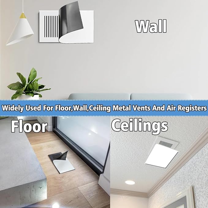 Powerful Thick Magnetic Vent Cover 8 X 15.5 Inch Fits Home Air Vent for Floor, Wall, Ceiling Steel Registers, RV, Easily Cut to Any Size (Set of 4) - Image 4