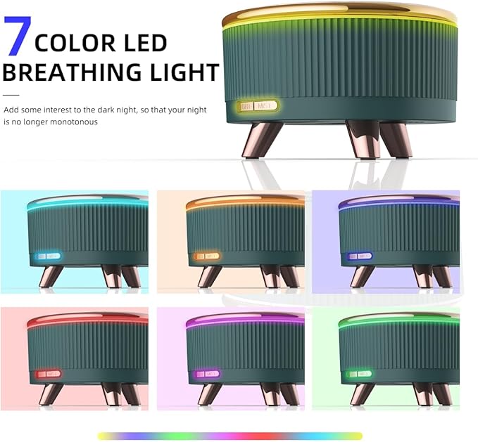 500ML Essential Oil Diffuser: Ultrasonic Aroma Diffuser with Remote Control for Spa Hotel Yoga Room - Humidifier for Bedroom with 7-Color Night Lights & Auto Shut-Off for Nursery/Women Home Relaxation - Image 4