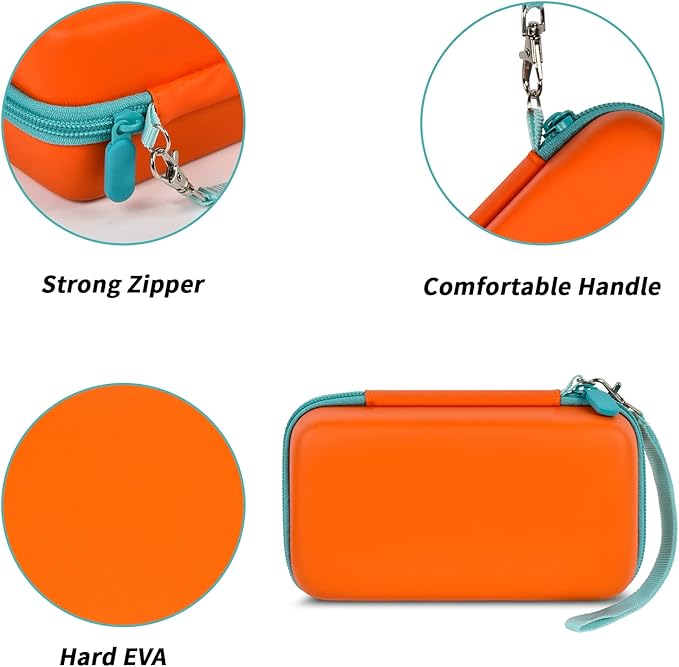 ANKHOH Organizer Case for 3Doodler Start+ Essentials 3D Pen for Kids, EVA Shell/Wrist Strap, Drop-Proof Water-Resistant, Stores for 3Doodler Pen Filament USB for Travel/Home/School (Box Only) Orange - Image 4