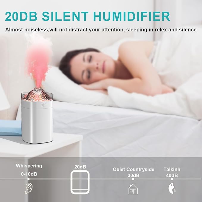Small Humidifier, 400ml Small Humidifiers for Plants with 2 Spray Modes, Portable Mini Humidifier for Travel, Waterless Auto-off Humidifiers with 7-Color Night Light for Bedroom Nightstand Office - Image 5