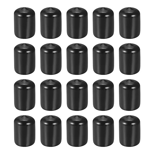 DMiotech 20 Pack 3/4" ID Black Screw Thread Protectors Rubber End Caps Bolt Covers for Screw Bolt Furniture Pipe by DMiotech