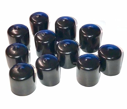 (Pack of 25) Caplugs: 7/8" to 15/16" Round Black Vinyl Flexible End Cap Bolt Screw Rubber Thread Protector Safety Cover | for 0.875 Inch Pipe Post Tubing Rod OD Protective Cover. - Image 5