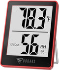 DOQAUS Digital Hygrometer Indoor Thermometer Humidity Gauge Room Thermometer with 5s Fast Refresh Accurate Temperature Humidity Monitor for Home, Bedroom, Baby Room, Office, Greenhouse, Cellar, Red by DOQAUS