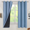 BGment Thermal Insulated 100% Blackout Curtains for Bedroom with Black Liner, Double Layer Full Room Darkening Noise Reducing Grommet Curtain (42 x 63 Inch, Denim Blue, 2 Panels) by BGment