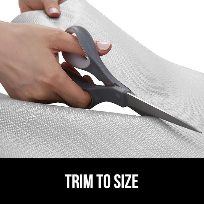 GORILLA GRIP DripGuard Shelf Liner, Non-Adhesive Drawer and Kitchen Cabinet Protector, Strong Grip Slip Resistant Underside, Smooth Surface Liners for Cabinets, Bathroom Closets, 12x120 In, Light Gray - Image 8