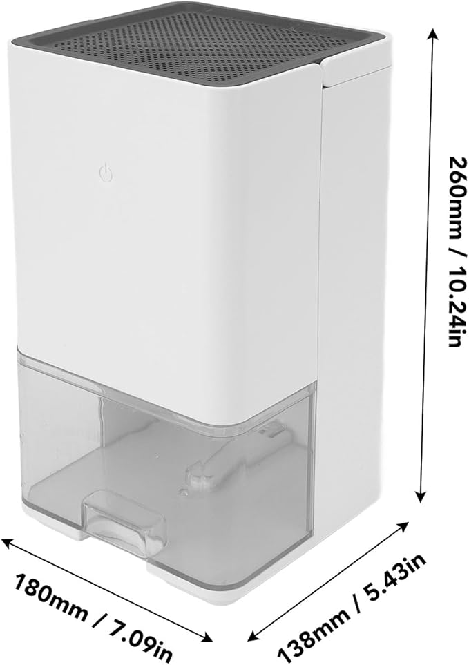 Dehumidifier for Home, 40W 1.2L Water Tank Precise Sensor Auto Stop Dehumidifier with Clothes Drying Function, Suitable for Bedroom(323sq. ft) Basement (US Plug) - Image 8