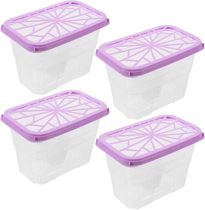 Amosfun 4pcs Moisture Absorbing Box Reusable Plastic Container for Home Refillable Moisture Absorber Holder by Amosfun