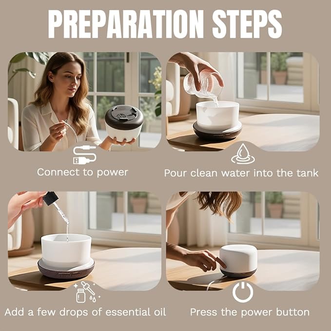 Essential Oil Diffuser for Home & Travel,300ml USB Portable Bedroom Aromatherapy Diffuser with Storage Bag,Quiet for Bedroom,7 Color LED Lights&Auto Shut-Off(Travel Model) - Image 6