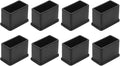 8 Pcs Rectangle PVC Furniture Leg Caps (3/5" x 1-1/5"), Vinyl Flexible Chair Leg Floor Protectors for Patio Indoor Chair Table Bed, 15mm x 30mm by Bonsicoky