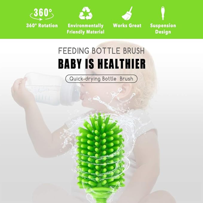 Silicone Bottle Cleaning Brush with Long Handle, 12.5" Water Bottle Cleaner for Baby Bottles, Hydro Flask, Sports Bottle, Vase, Glassware, Perfect for Smaller Diameter Bottle Openings (One Pack) - Image 6