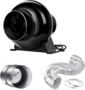 iPower 4 Inch 195 CFM Inline Duct Ventilation Exhaust Fan, 8 Feet Ducting and Backdraft Shutter Damper for Grow Tent, HVAC Heating Cooling, 2 Clamps Included by iPower