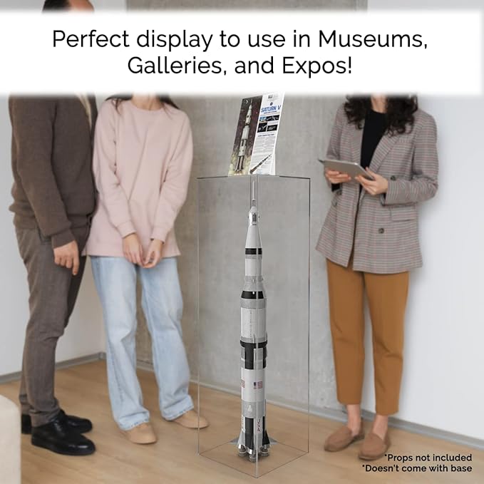 Tall Display Cube Pedestal 12 x 12 x 42 Art Sculpture Stand One Piece No Lid Clear Acrylic Plexiglass Tall Hollow Riser Column by Marketing Holders - Image 3