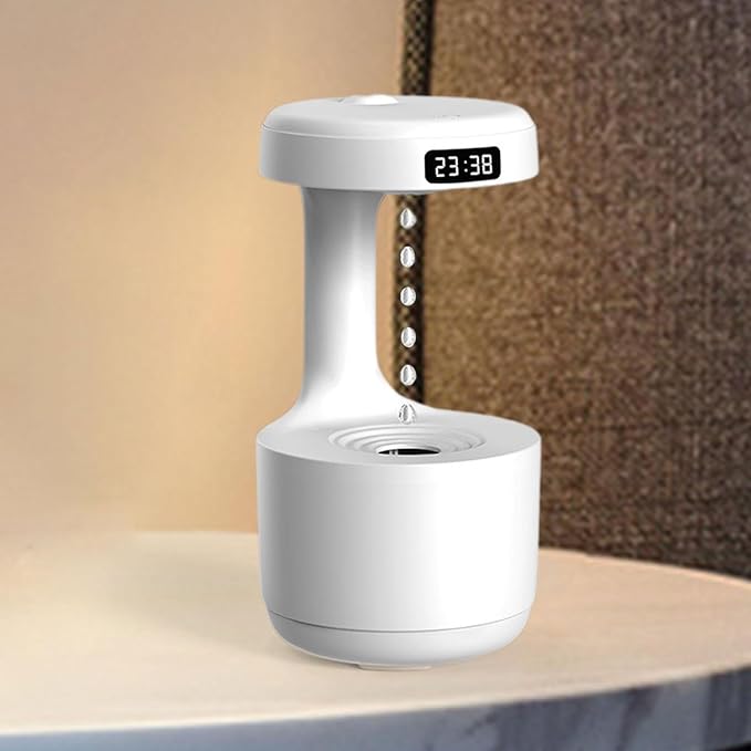 Air Humidifier Water Droplet Humidifier 800ml Water Tank Capacity Water Drip Humidifier for Home Desktop Room Office, White - Image 5