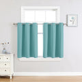 ChrisDowa Small Window Curtains 36 inches Long for Bedroom - Grommet Short Thermal Insulated Room Darkening Curtains for Kitchen (2 Panels, Aqua, 42 x 36 Inch) by ChrisDowa