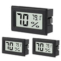 3Pcs Mini Digital Thermometer Hygrometer Electronic Temperature Humidity Gauge Meters Indoor LCD Display Fahrenheit for Greenhouse,Garden,Car Cellar and Office by Unknown