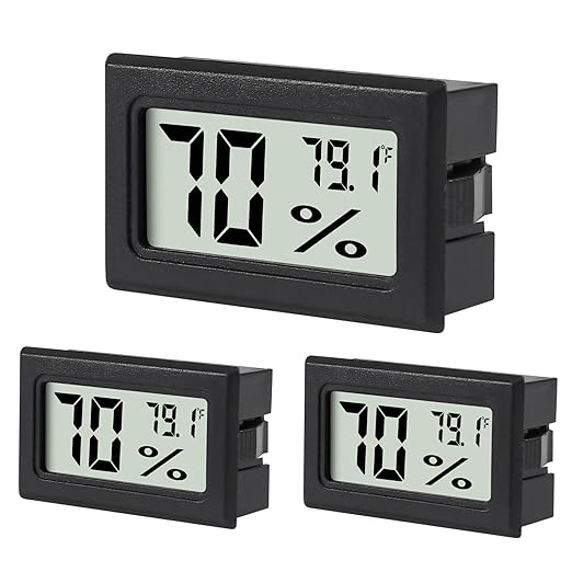 3Pcs Mini Digital Thermometer Hygrometer Electronic Temperature Humidity Gauge Meters Indoor LCD Display Fahrenheit for Greenhouse,Garden,Car Cellar and Office by Unknown