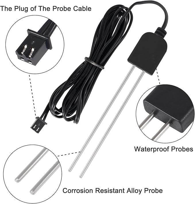 5 Sets Soil Moisture Sensor, Resistive Soil Moisture Meter, Soil Hygrometer Sensor Test Kit with Corrosion Resistant Probe Digital Analog Signal Output for Garden Automatic Watering System - Image 2