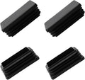 METALLIXITY Rectangle End Caps (60 x 40mm) 4Pcs, Plastic Rectangle Tube Inserts Threaded End Blanking Caps Protector - for Furniture Table Chair Legs, Black by METALLIXITY