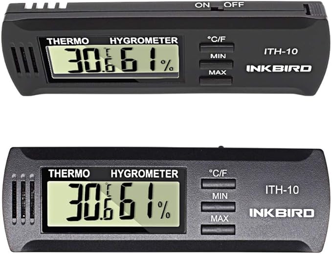 Inkbird ITH10 Digital Thermometer & Hygrometer, Black, Wall Mount, DC 3V, for Greenhouse Indoor Use Temperature & Humidity Monitor with Min/Max Memory - Image 10