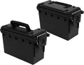 Sheffield 12790 2-Pack Ammo Storage Box, Stackable .30 Cal Field Boxes, Water and Dust Resistant, Lockable Storage Box with Handle, Secures Hunting Gear, Supplies, and Bullets, Made in USA, Black by Sheffield