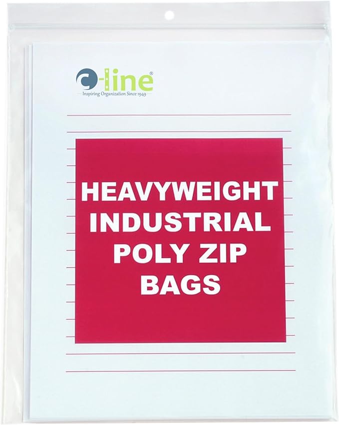 C-Line Heavyweight Industrial Poly Zip Bags, 8.5 x 11, 50/BX by C-Line