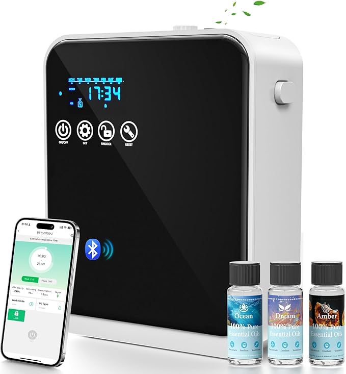 Waterless Essential Oil Diffuser,Hotel Aromatherapy Scent Diffuser with Smart APP & Touch Screen,1500 sq.ft Coverage,250ml Tank|Large Room Oil Diffusers for Home & Hotel Collection,Women‘s Day Gift - Image 9