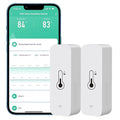 PHOVOLT WiFi Hygrometer Thermometer Sensor for Home, Indoor Outdoor Wireless Temperature Humidity Sensor Monitor with Remote App Notification Alert, Work with Tuya app, for Home Greenhouse (2-Pack) by PHOVOLT