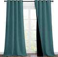 NICETOWN 100% Blackout Blinds, Laundry Room Decor Window Treatment Curtains, Thermal Insulated Energy Smart Drapes and Draperies for Villa, Hall and Studio, Sea Teal, Set of 2, 46 inches x 90 inches by NICETOWN