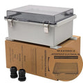 MAKERELE Small Waterproof Electrical Junction Box Clear ABS Plastic Dustproof Boxes Hinged Shell Outdoor Universal Project Enclosure with Clear Cover 8.6×6.7×4.3 inch (220×170×110mm) by MAKERELE