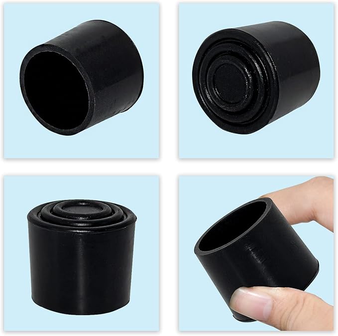 Flyshop 1-1/4", 32 mm, Patio Round Chair Leg Caps, Furniture Table Feet Covers Floor Protectors, Anti-Skid Non-Marking Silicone Legs Tips, 8 Pack, Black - Image 5