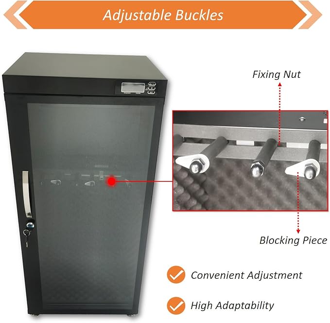 INTBUYING Musical Instrument Storage Dry Cabinet Electronic Dehumidifier Cabinet 35-60% RH Dual Humidity Control 110V Digital Display Lockable for Bass Violin Guitar Viola Erhu Pipa - Image 8