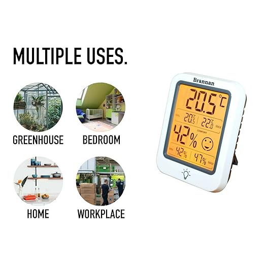 Brannan Digital Room Thermometer Hygrometer Indoor Humidity Meter Accurate Temperature Max Min Recording Backlight LCD Display Monitor Home Office Baby Room Nursery Greenhouse - Image 6