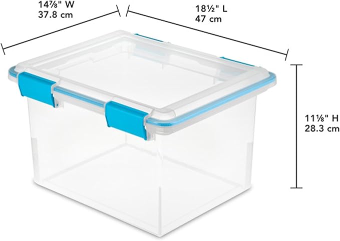 Sterilite 12-Pack Gasket Box, Weather-Resistant Storage Bins with Latching Lids, 32 Quart - Heavy-Duty Organizing Containers for Closet, Bathroom, and Office - Image 2