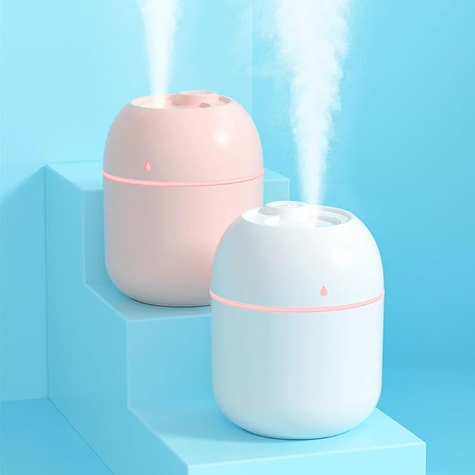 Mini USB Humidifier - Large Capacity, Ultra-Quiet 20dB, 2 Modes (Continuous/Intermittent) with Anti-Dry Burn & Night Light, Nano Mist for Room/Car/Office Desk (<10㎡) (Pink, 220ml) - Image 4