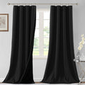 H.VERSAILTEX 100% Blackout Curtains for Bedroom Thermal Insulated Blackout Curtains 96 Inches Long Rod Pocket Window Drapes for Living Room with Black Liner 2 Panels Set, Jet Black by HVERSAILTEX