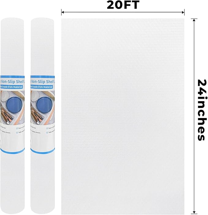 Extra Wide Shelf Liner, Refrigerator Liners Oil-Proof Drawer Liners for Kitchen Dining, 24'' x 20' x 2Rolls - Image 6