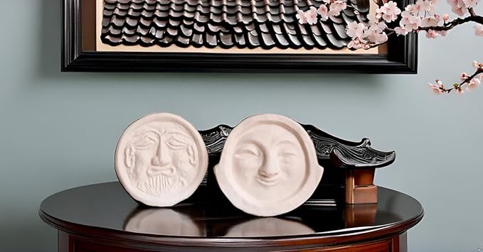 Air Purifying Healing Ceramic Object-Ancient Korean Demon Hunter's Face Roof Tile-Silla's Smile Face Ceramic Home Décor-Air Purifying Effects, Eliminates Bad Odors, Humidity Control - Image 4
