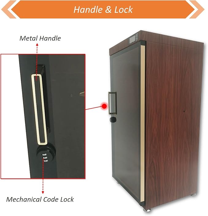 Musical Instrument Dehumidifying Dry Cabinet Box Bass Violin Display Case with Hygrometer Electronic Humidity Control Storage for Guitar Bass Violin 35-60% RH 110V - Image 4