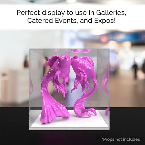 10" x 10" Clear Acrylic Display Box with White Base Perfect for Museums and Art Galleries to Display Artifacts and Collectible Items by Marketing Holders - Image 2