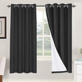 H.VERSAILTEX 100% Blackout Curtains for Bedroom Thermal Insulated Linen Textured Curtains Heat and Full Light Blocking Drapes Living Room Curtains 2 Panel Sets, Black, 52x72 Inch by HVERSAILTEX