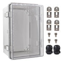 Outdoor Waterproof Electrical Box Junction Box Weatherproof IP67 ABS Plastic Enclosure Switch Router Project Box Electronics Enclosure with Mounting Plate Wall Bracket Clear 11.8"x7.9"x6.7" by YETLEBOX