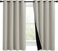 NICETOWN 100% Blackout Curtains 57 inches Long, Double-Deck Completely Blackout Window Treatment Thermal Insulated Lined Drapes for Small Window (Natural, 1 Pair, 55 inches Width Each Panel) by NICETOWN