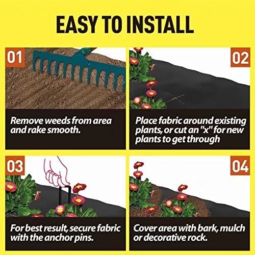 Petgrow Heavy Duty Weed Barrier Landscape Fabric for Outdoor Gardens, Non Woven Weed Blockr Fabric - Garden Landscaping Fabric Roll - Weed Control Fabric in Rolls(3FTx100FT) - Image 6