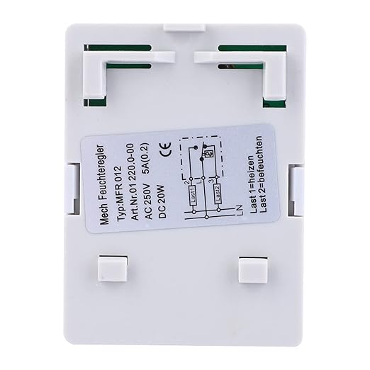Humidity Controller, MFR012 Mechanical Pre Wired Humidifier Dehumidifier, PC Case Heat Impact Humidistat for Crawl Space Curing Meat Grow Room (MFR012) - Image 9