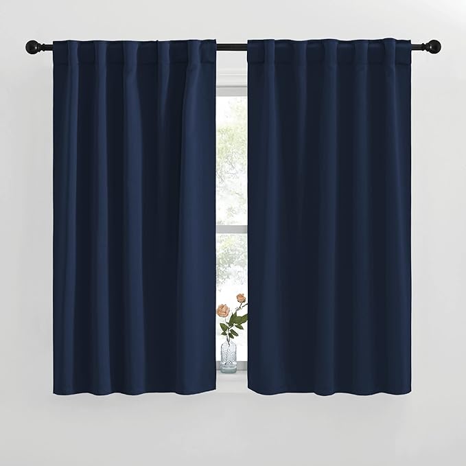 NICETOWN Blackout Curtains Window Drapes - (Navy Blue Color) 42 inches W by 50 inches L, Set of 2, Blackout Curtain Panels for Boy's Nursery by NICETOWN