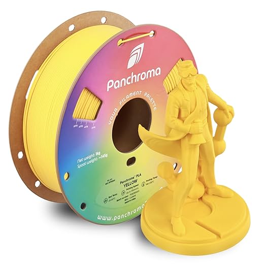 Panchroma PLA Yellow 3D Printer Filament, 1.75mm, 1kg Spool, Easy to Print, High Speed Printing, Tangle Free, AMS Compatible, Perfect for Toys, Decor, Miniatures, Models & Cosplay by Polymaker