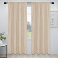 Easy-Going Rod Pocket Blackout Curtains for Bedroom, Room Darkening Window Curtains for Living Room, Thermal Insulated Noise Reduction Solid Window Drapes, 2 Panels(52x84 in, Beige) by Easy-Going